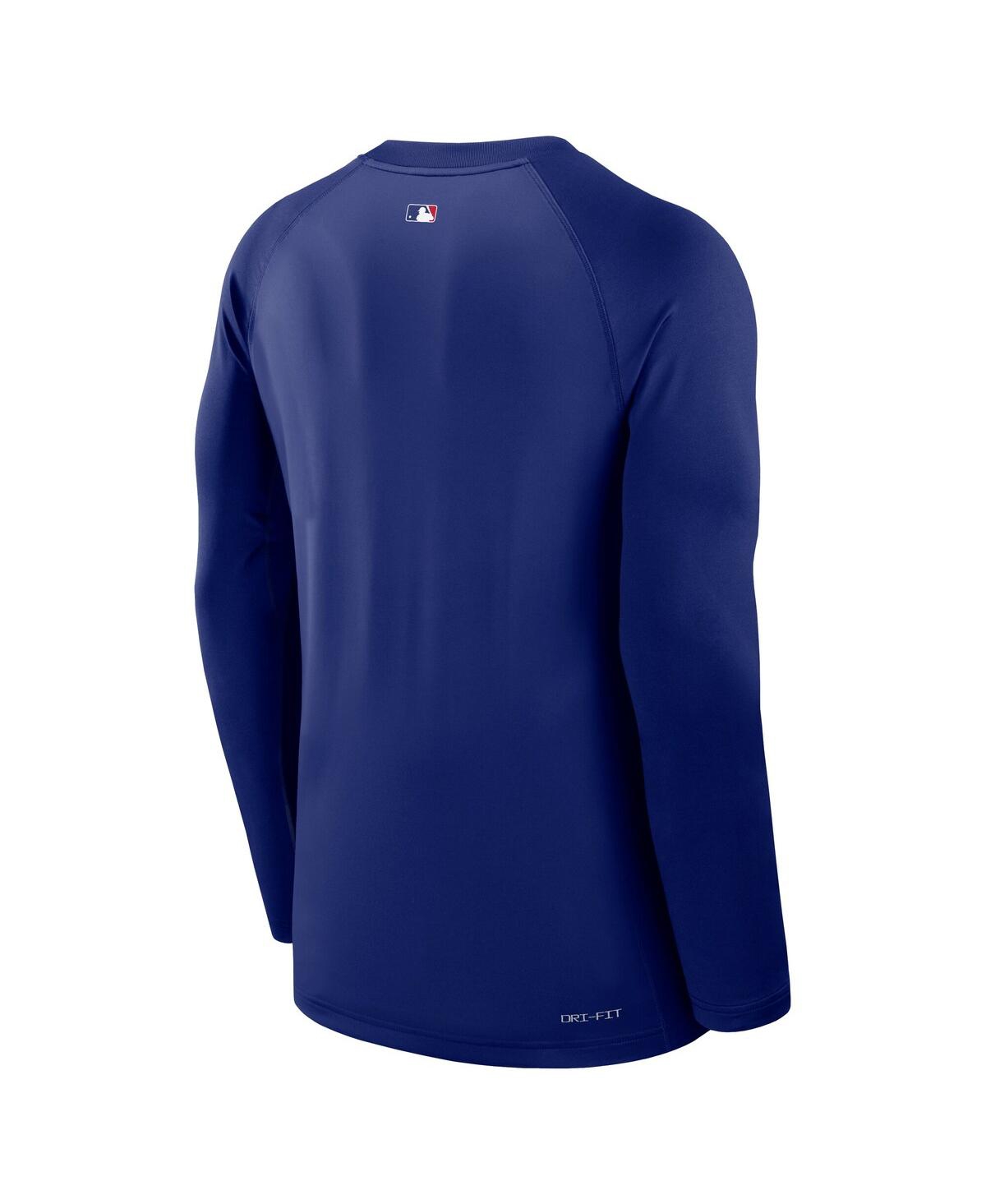 Nike Men's Royal Los Angeles Dodgers Authentic Collection Game Time Raglan Performance Long Sleeve T-Shirt