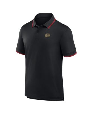 Men's Black Chicago Blackhawks Front Office Move Mono Polo Shirt