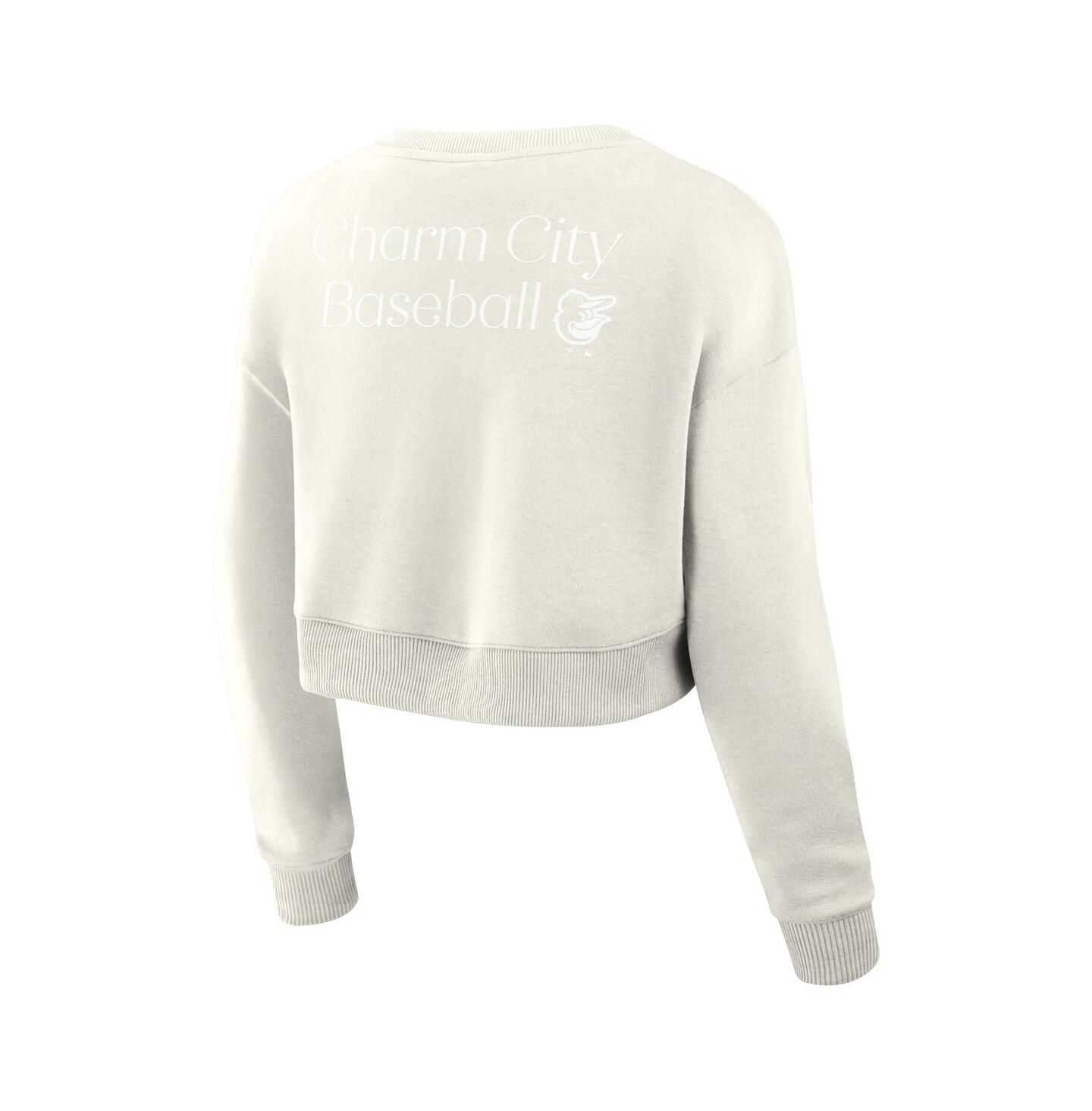 Женская толстовка Fanatics Cream Baltimore Orioles Relax Studio Cropped Pullover — фото 2