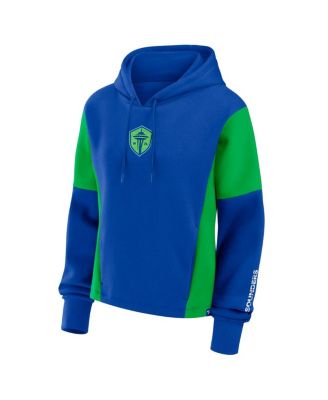 Women's Blue Seattle Sounders FC Oversized Goalkeeper Legacy Pullover Hoodie