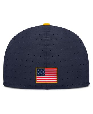 Men's Navy Michigan Wolverines On-Field Dugout True Performance Fitted Hat