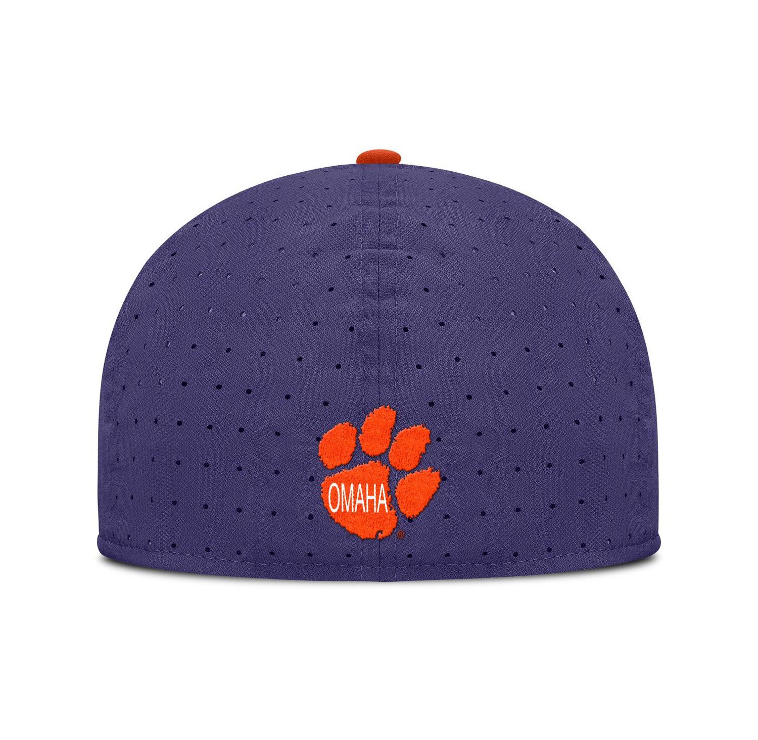 Men's White/Purple Clemson Tigers On-Field Dugout True Performance Fitted Hat