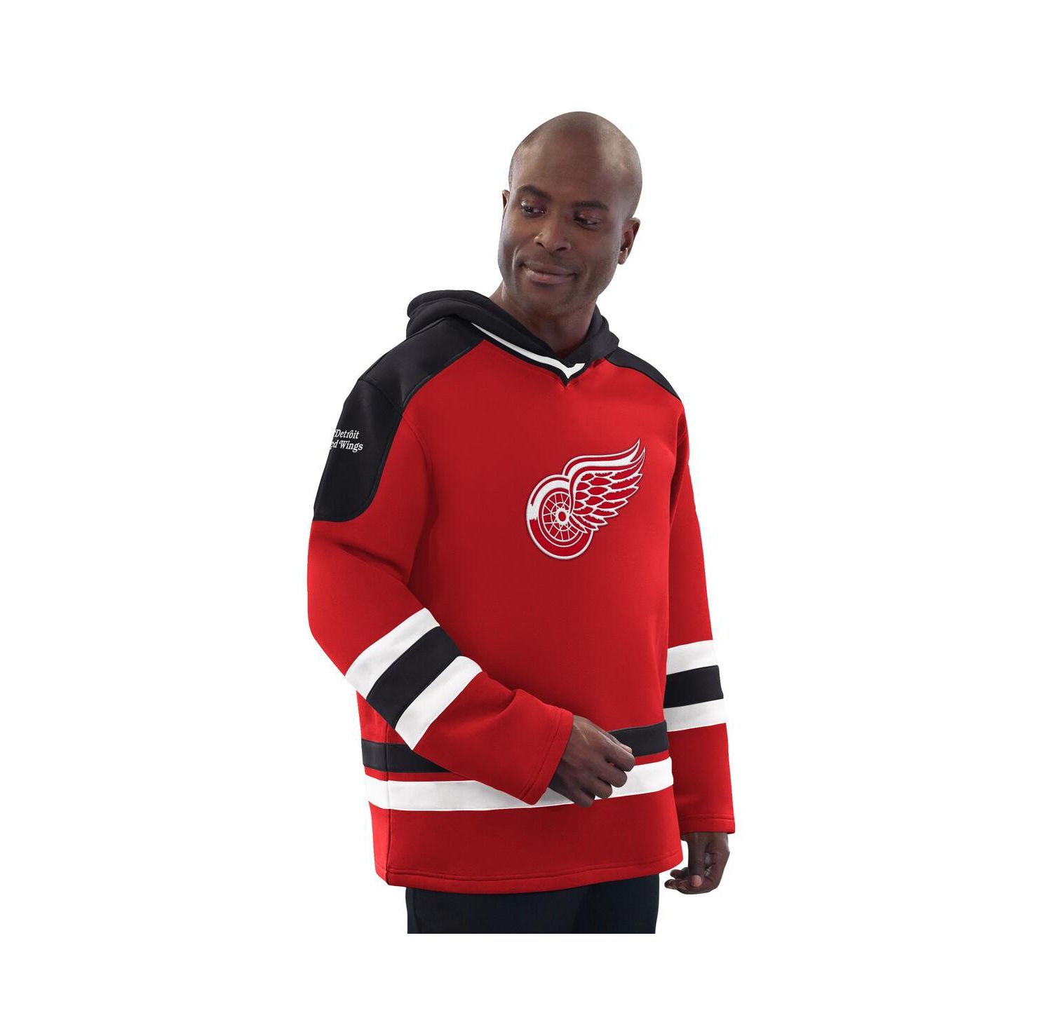 Men's Red/Black Detroit Red Wings Hockey Pullover Hoodie
