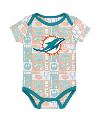 Baby Boys and Girls 3-Piece Miami Dolphins Play Day Bodysuit