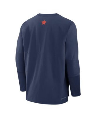 Men's Navy/Orange Houston Astros Authentic Collection Player Lightweight Performance Long Sleeve Top