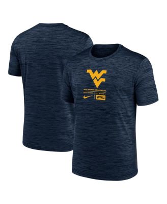 Nike - Men's Navy West Virginia Mountaineers Campus Center Block Velocity Performance T-Shirt