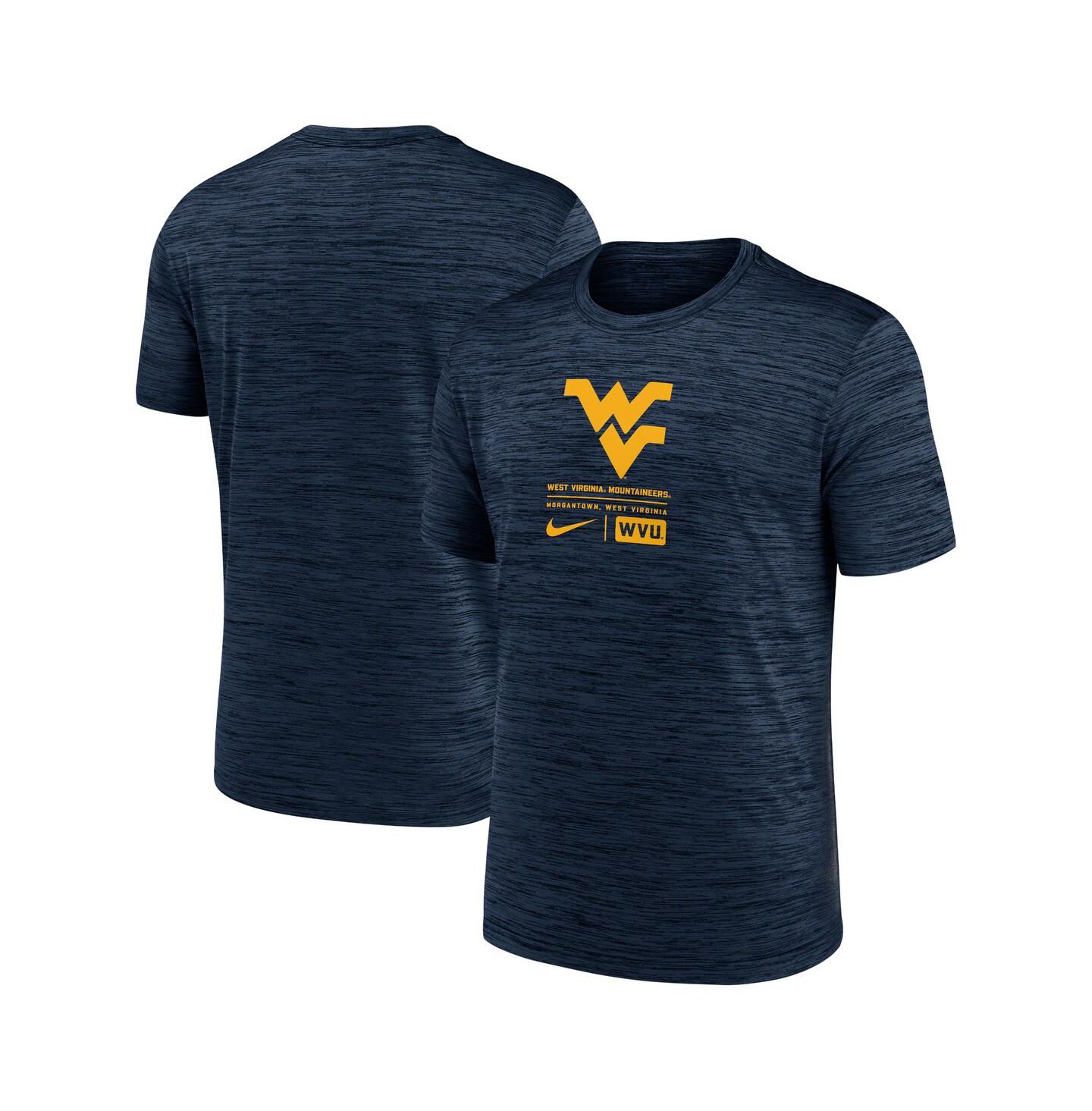 Мужская футболка Nike Navy West Virginia Mountaineers Campus Center Block Velocity Performance — фото 1