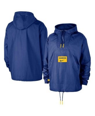 Nike - Men's&nbsp;Royal Golden State Warriors Courtside Premium Club Anorak Quarter-Zip Pullover Hoodie