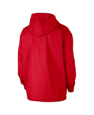 Men's&nbsp;Red Chicago Bulls Courtside Premium Club Anorak Quarter-Zip Pullover Hoodie