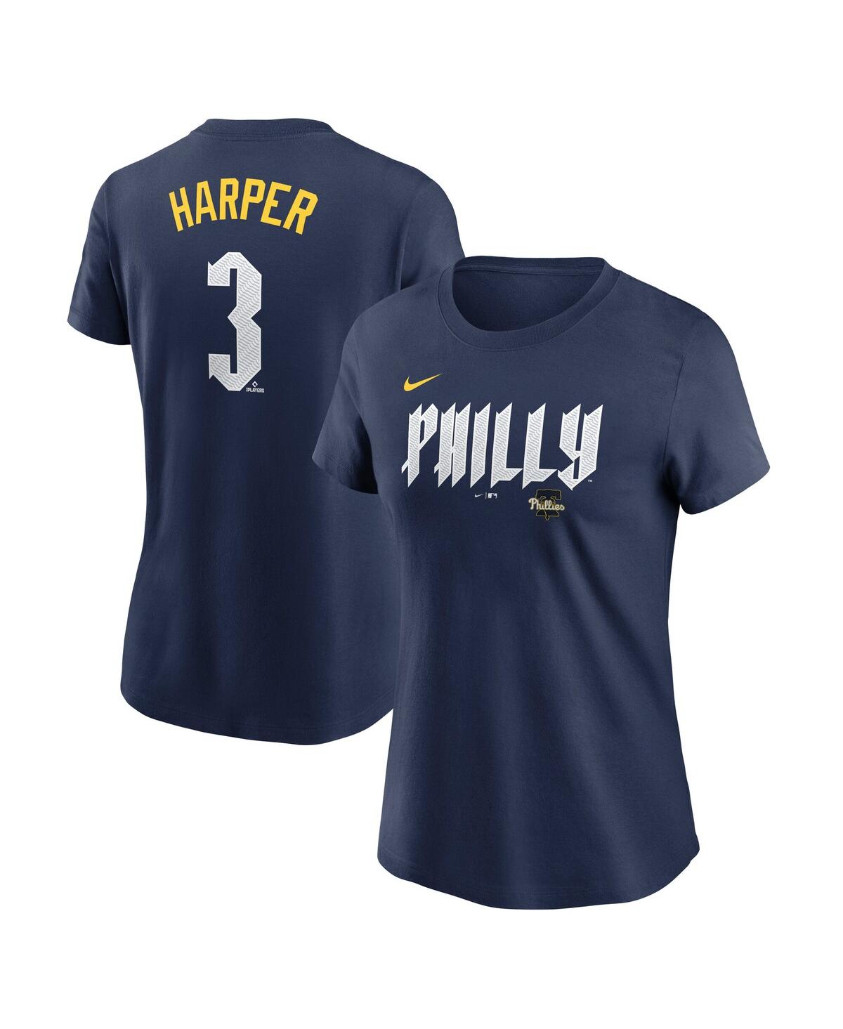 Nike Women's Bryce Harper Navy Philadelphia Phillies 2024 City Connect Fuse Player Name Number T-shirt In Navy