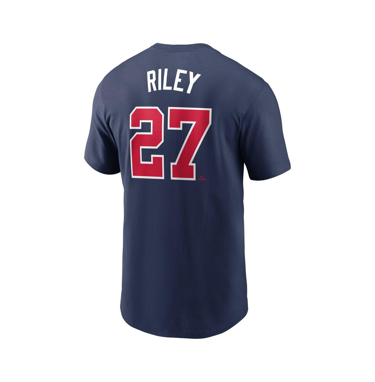 Мужская футболка Nike Austin Riley Navy Atlanta Braves Fuse Name & Number — фото 2