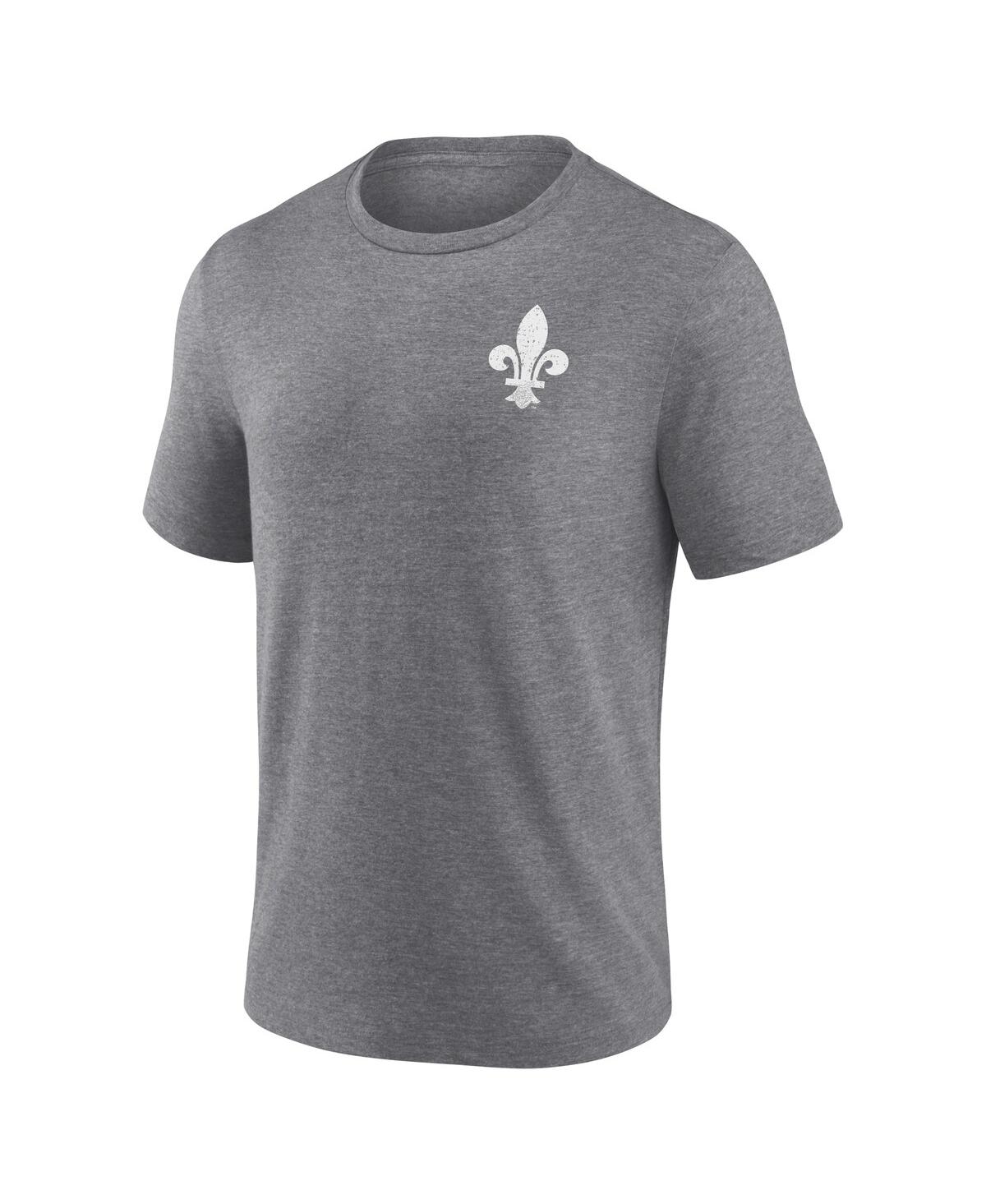 Fanatics Men's Heather Gray Quebec Nordiques Vintage Hockey Winger Tri-blend T-shirt In Heather Gray