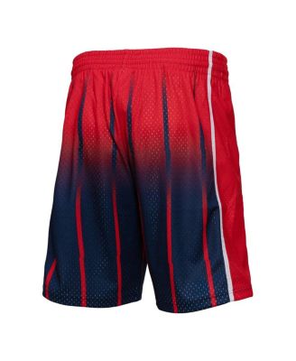 Men's  Red, Navy Houston Rockets 1996/97 Hardwood Classics Fadeaway Reload 3.0 Swingman Shorts