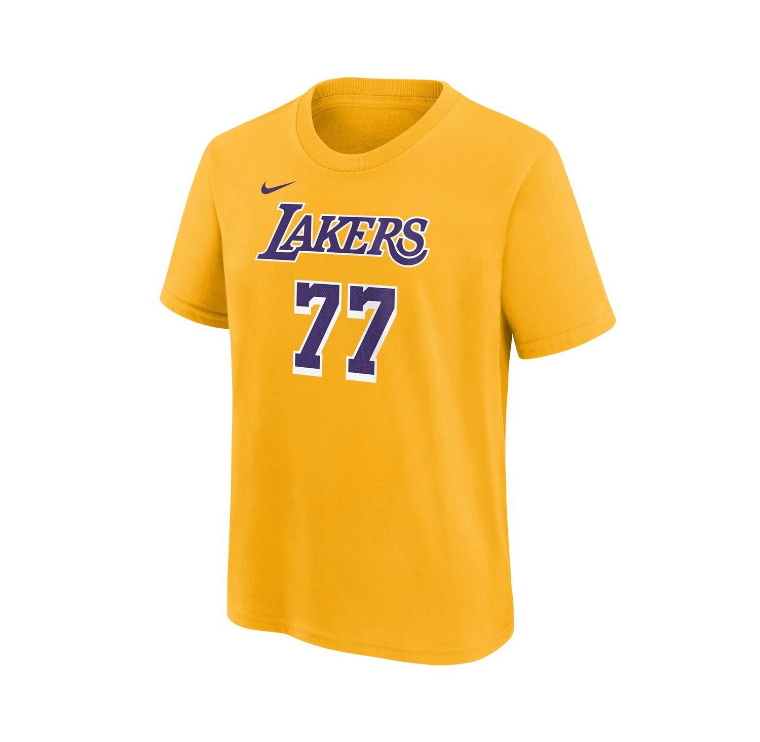 Men's Luka Doncic Gold Los Angeles Lakers Icon Edition Name & Number T-Shirt