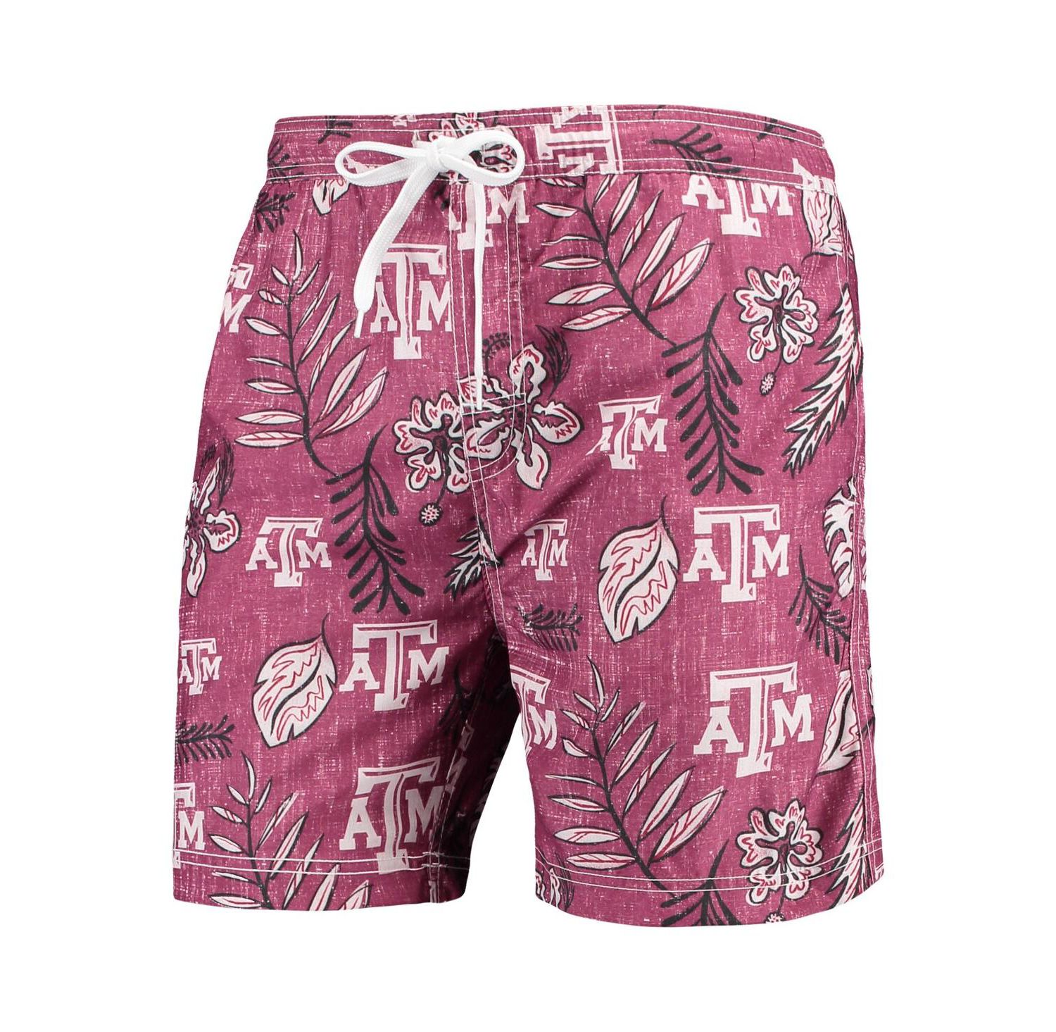 Men's Maroon Texas A&M Aggies Vintage-Inspired Floral Swim Trunks