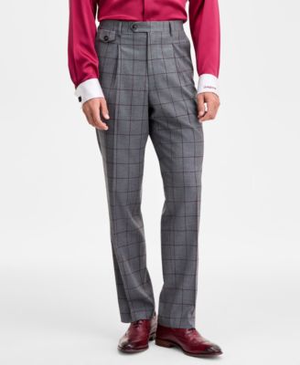 Men's Classic-Fit Windowpane Suit Pants
