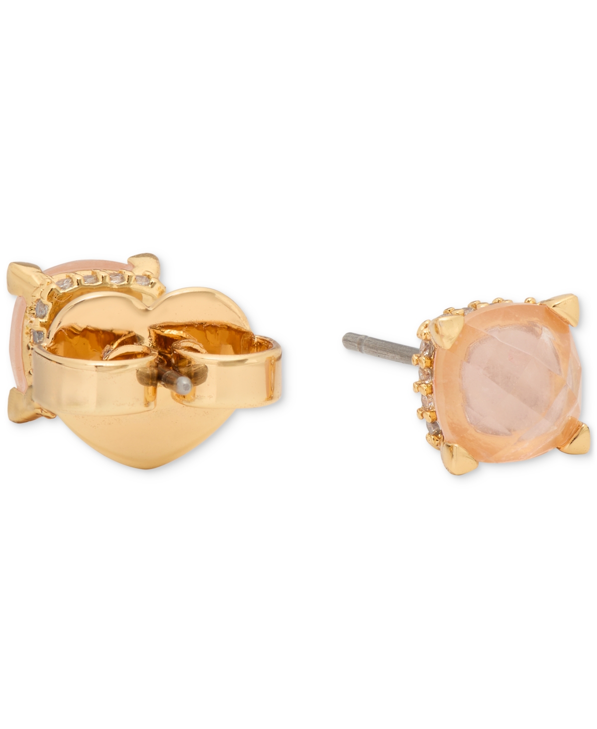 Kate Spade Gold-tone Color Cubic Zirconia Stud Earrings In Dusty Pink