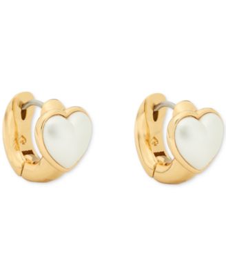 Kate Spade New York Gold-Tone Small Cubic Zirconia Heart Huggie Hoop Earrings 051 - Imitation pearl 41$