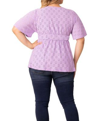 Plus Size Sunny Day Eyelet Top
