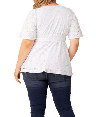 Plus Size Sunny Day Eyelet Top