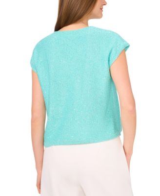 Women's Shine V-Neck Cap-Sleeve Sweater