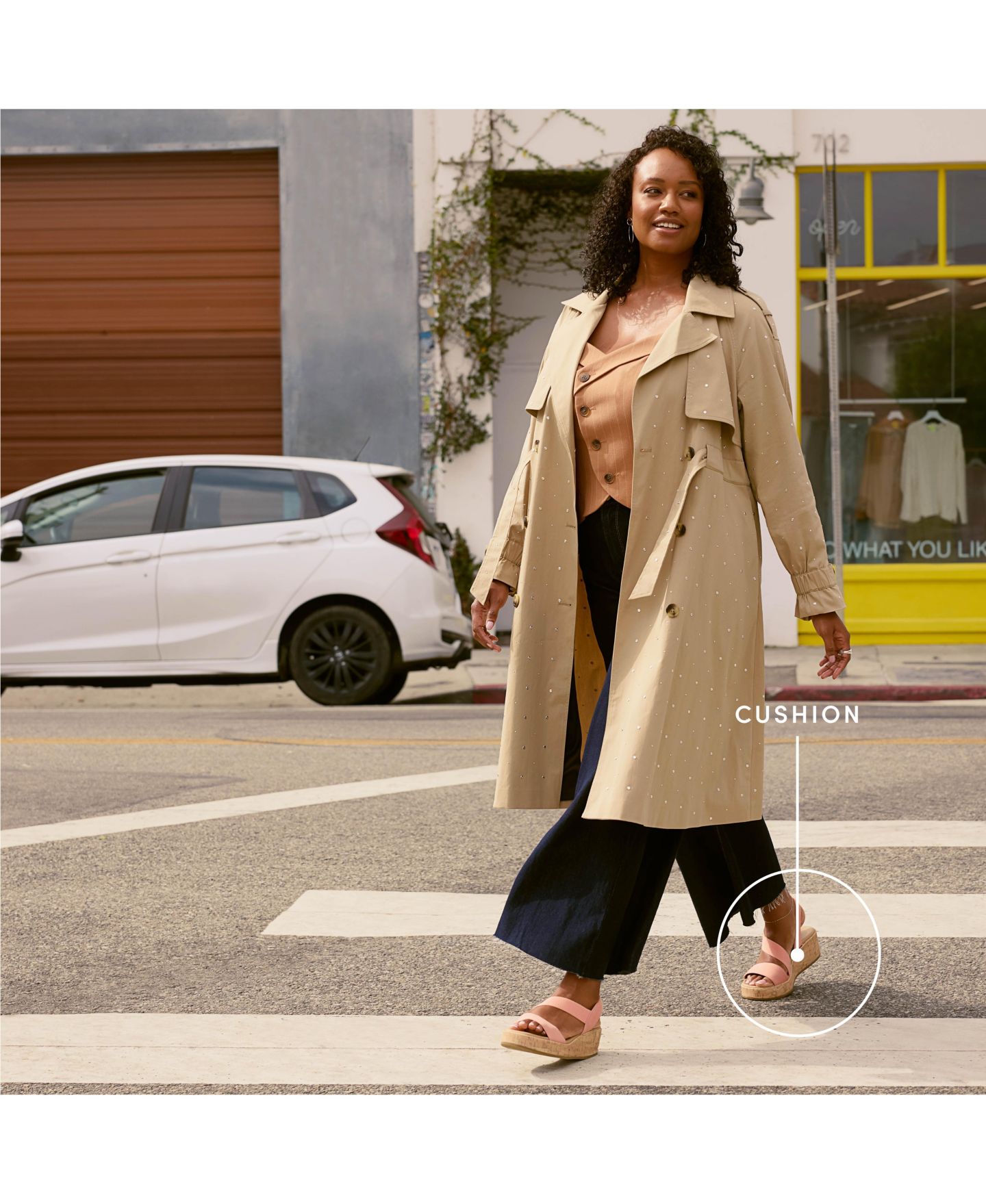 Женские сандалии LifeStride Odette Square Open Toe Wedge, цвет: Костяной белый — фото 6