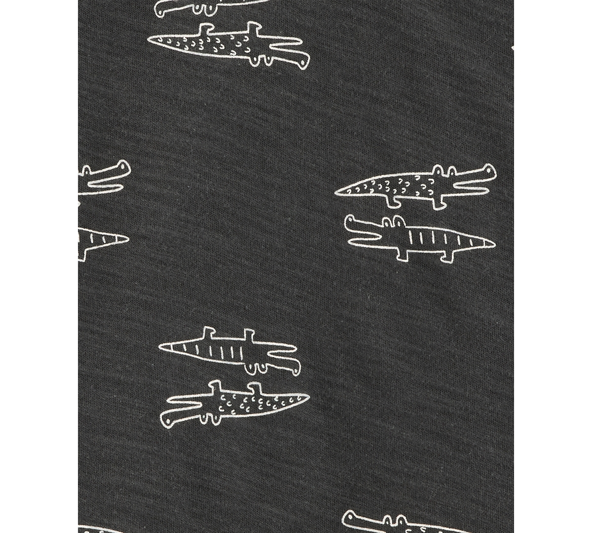 Carter's Toddler Boys Alligator Henley T-shirt & Striped Pull-on Shorts, 2 Piece Set In Black,white