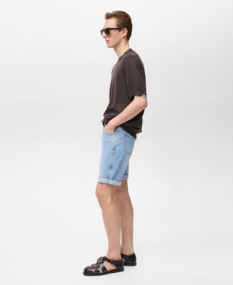 Men's Slim-Fit Denim Bermuda Shorts