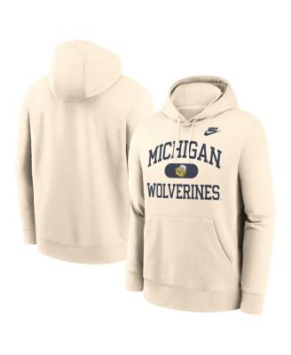 Nike - Men's Natural Michigan Wolverines Legacy Campus Bold Club Fleece Pullover Hoodie