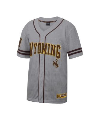Men's Gray Wyoming Cowboys Free Spirited Baseball Jersey