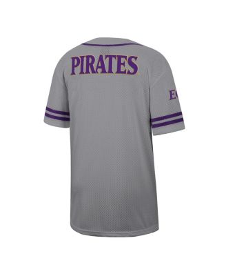 Men's Gray ECU Pirates Free Spirited Baseball Jersey