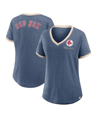 Fanatics - Women's Navy Boston Red Sox Binge Worthy Stadium Slub V-Neck T-Shirt