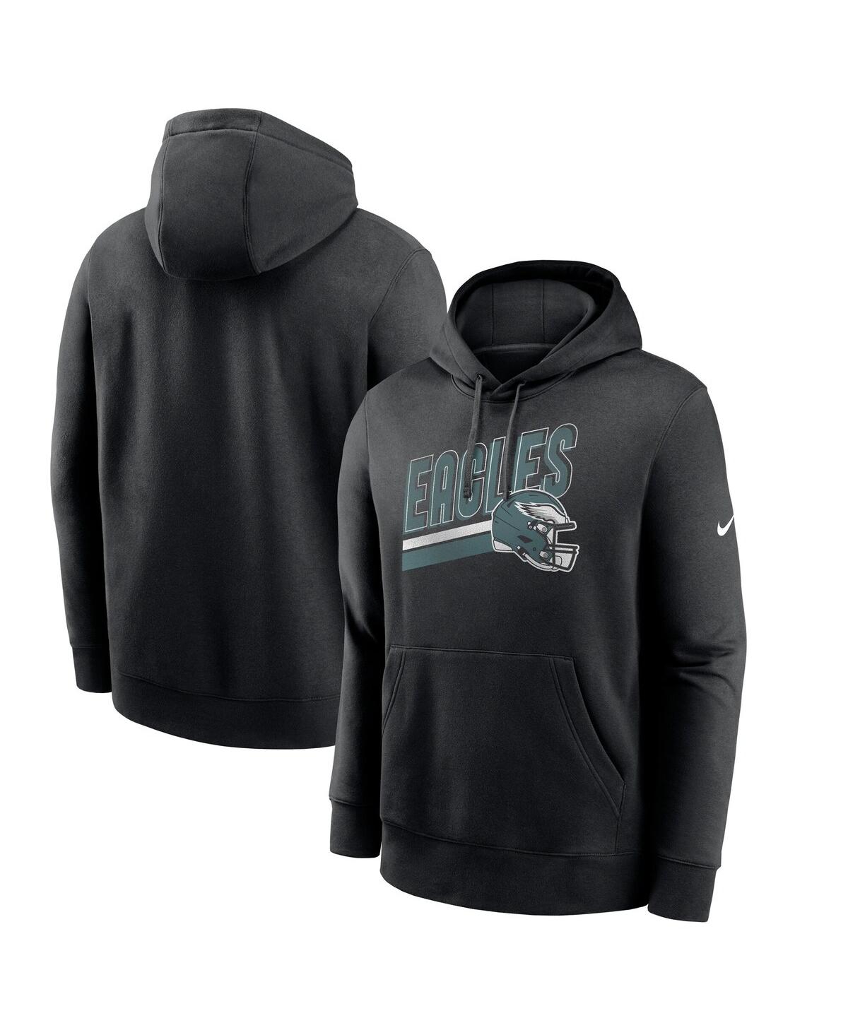 Nike Men's Black Philadelphia Eagles Club Fleece Pullover Hoodie In Black