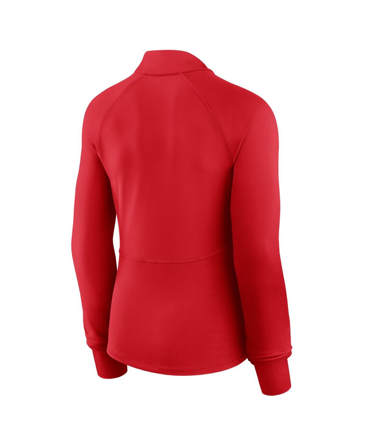 Fanatics Women's Red Philadelphia Phillies Elements Raglan Tri-blend Quarter-zip Top In Red
