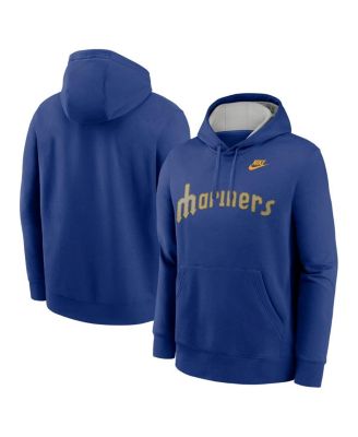 Nike - Men's Rush Blue Seattle Mariners Rewind Club Logo Pullover Hoodie