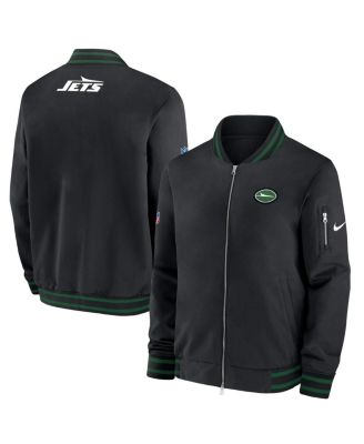 Nike - Men's Black New York Jets Coaches Full-Zip Bomber Jacket