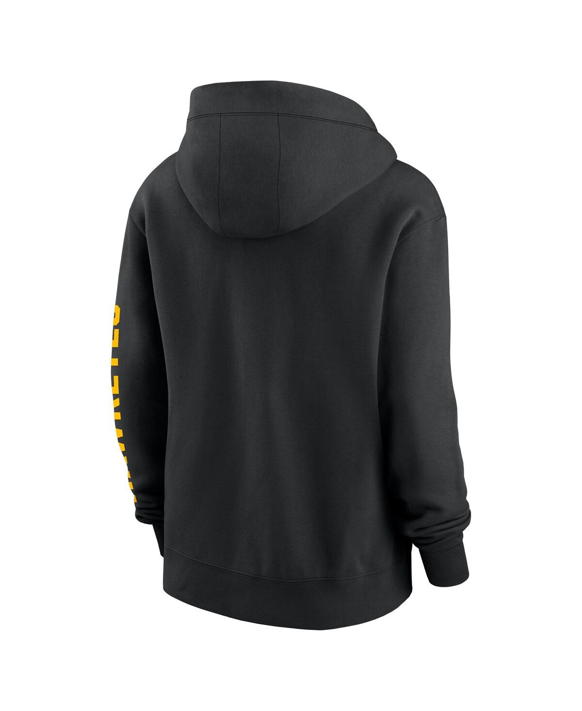 Nike Women's Black Iowa Hawkeyes Oversize Lockup Phoenix Full-zip Hoodie Jacket In Black