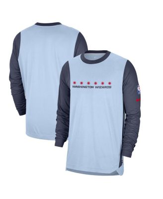 Nike - Men's Light Blue Washington Wizards 2024/25 City Edition Authentic Pregame Performance Long Sleeve Shooting T-Shirt
