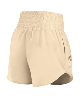 Women's Beige Iowa Hawkeyes Performance One High-Rise Shorts