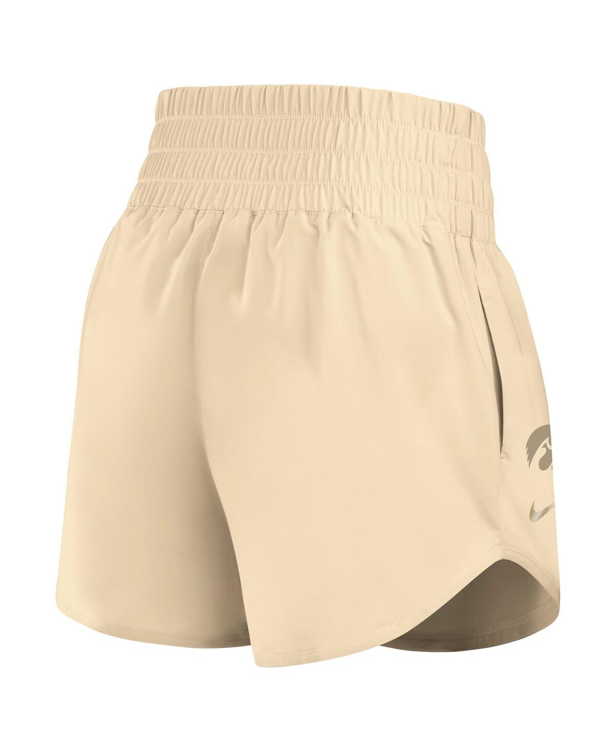 Nike Women's Beige Iowa Hawkeyes Performance One High-rise Shorts In Beige