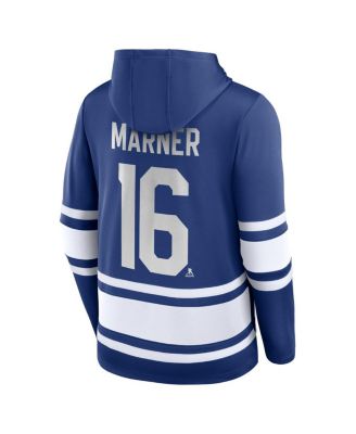 Men's Mitch Marner Blue Toronto Maple Leaf's Name Number Lace-Up Pullover Hoodie
