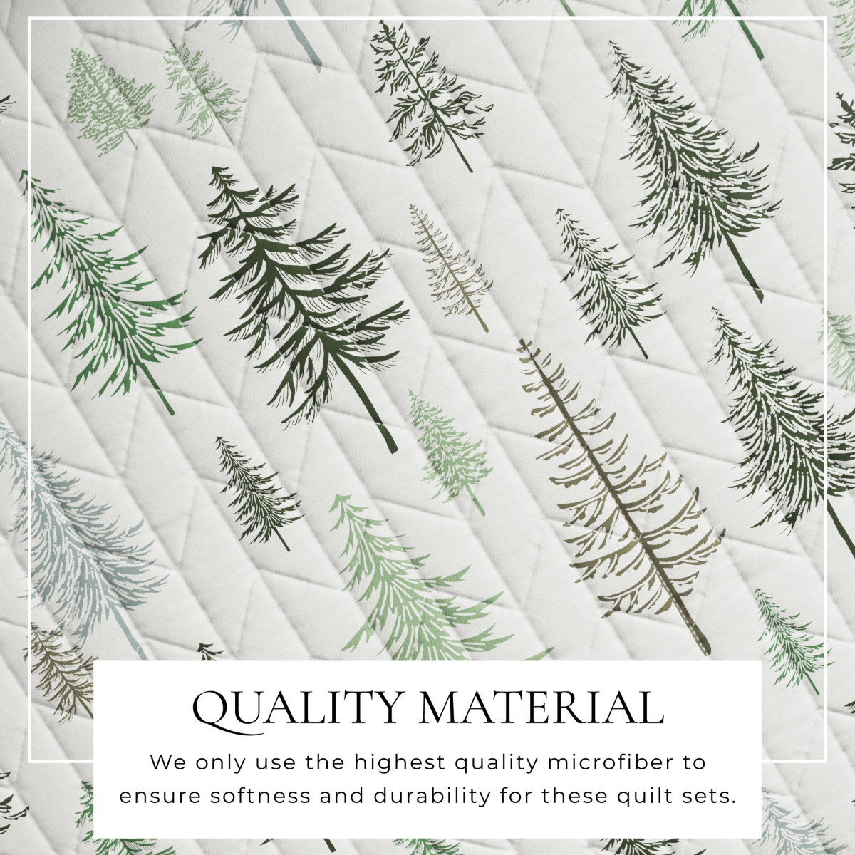 Linery & Co. Rustic Lodge Trees Microfiber Quilt Set With Shams