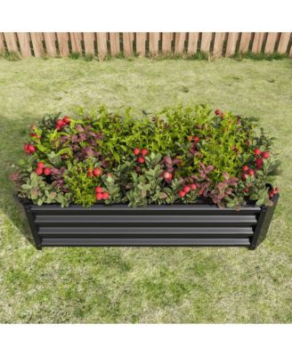 Metal Raised Garden Bed, Rectangle Raised Planter 4×2×1ft  for Flowers Plants, Vegetables Herb Veezyo
