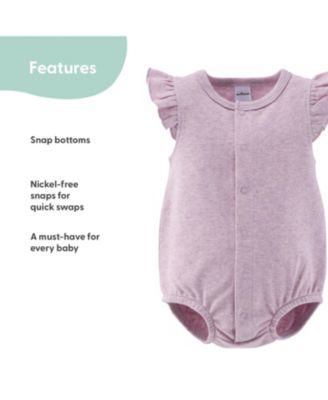 Baby Girls Rompers - Lilac Stars, 2 Pack