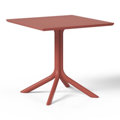 31.5" Square Outdoor Plastic Resin Patio Dining Table for 4