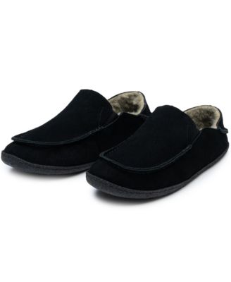 Men's Gary Genuine Suede Moccasin Slippers Sherpa Slip On Shoes