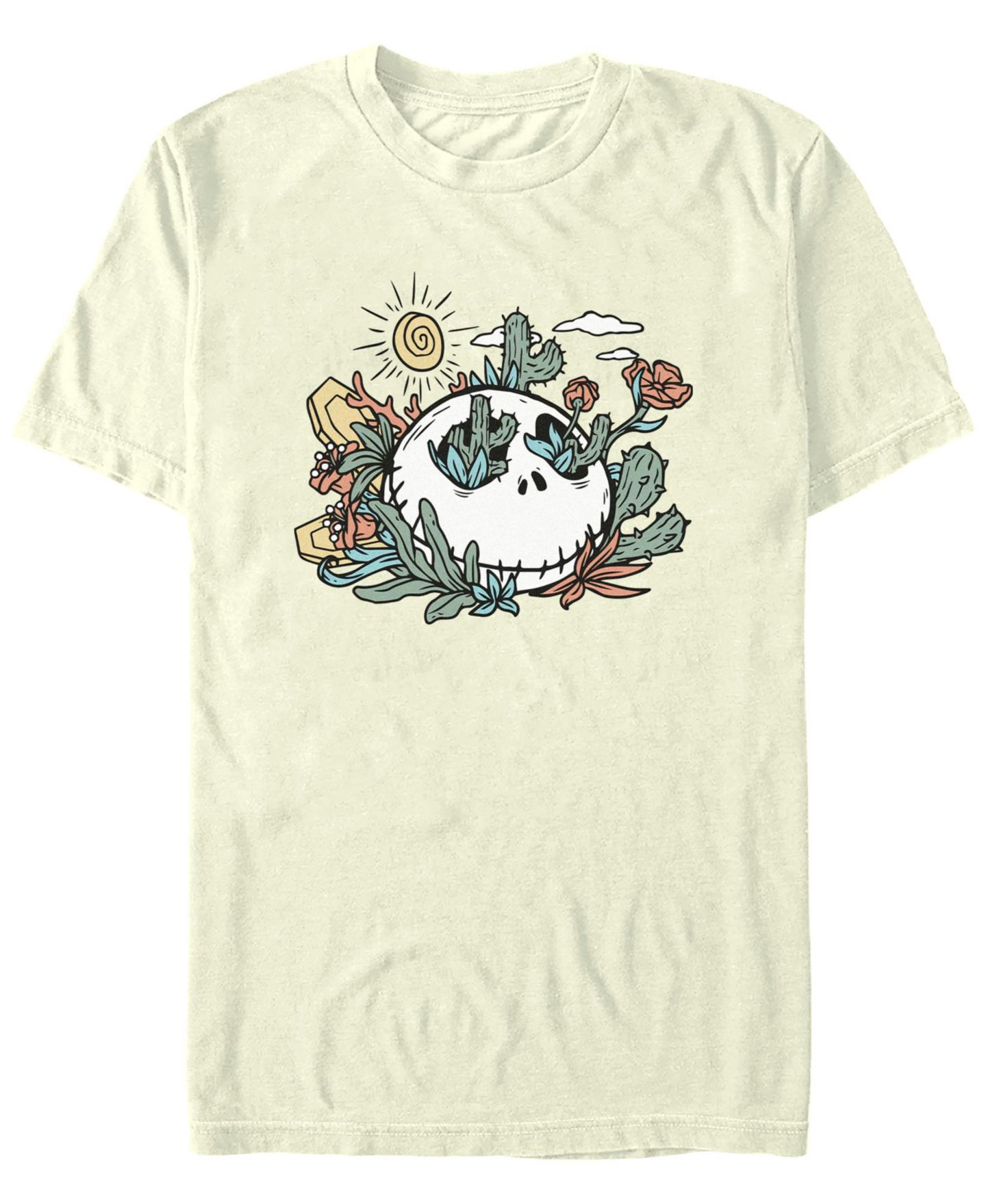 Мужская футболка Nightmare Before Christmas Jack Flowers Short Sleeve, цвет: Натуральный — фото 1