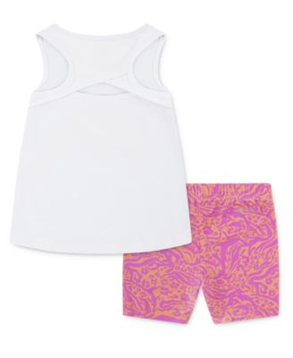 Toddler Girls 2-Piece Wild Flower Printed Bike Shorts Set