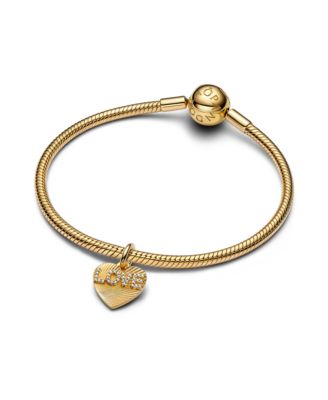 Gold-Plated Engravable Love Heart Dangle Charms