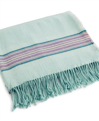 bluebellgray - Blue Bell Gray Welsh Stripe Wool Blend Throw